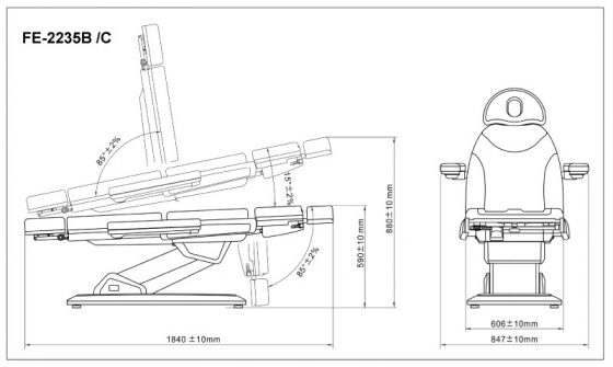 FE-2235B Electric Beauty Bed (3 motor)