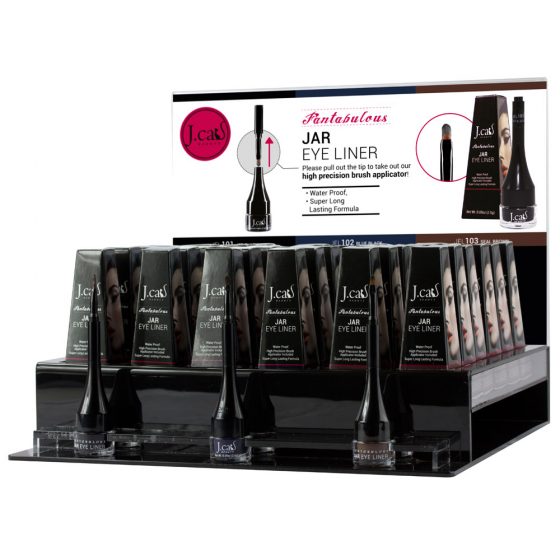 Jar Eye Liner Display Set by JCAT.  Includes 36 Retail Products and 6 Testers.