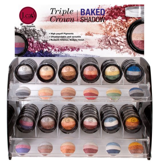 Triple Crown Baked Shadow 12 Colour Display Set by JCAT. Includes 72 Resale Products and 12 Testers.