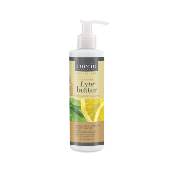 Cuccio Ultra Sheer Body Butter Lyte White Limetta & Aloe Vera