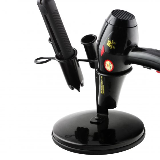 Salon Tabletop Blow Dryer & Hair Iron Holder - Salon Appliance Stand, Chrome