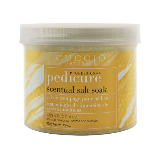 CUCCIO Milk & Honey Pedicure Scentual Salt Soak, 29oz