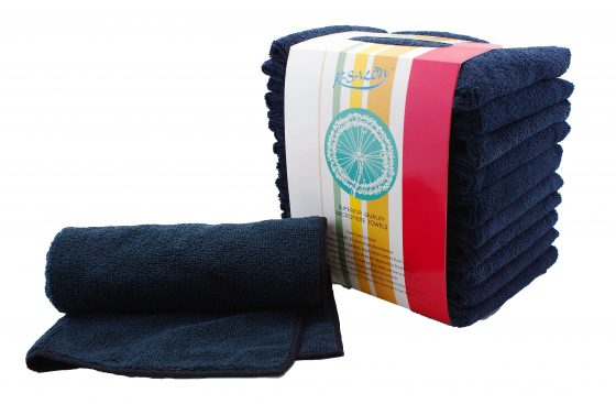 Towels Deluxe Microfiber White or Black - 10/Pack