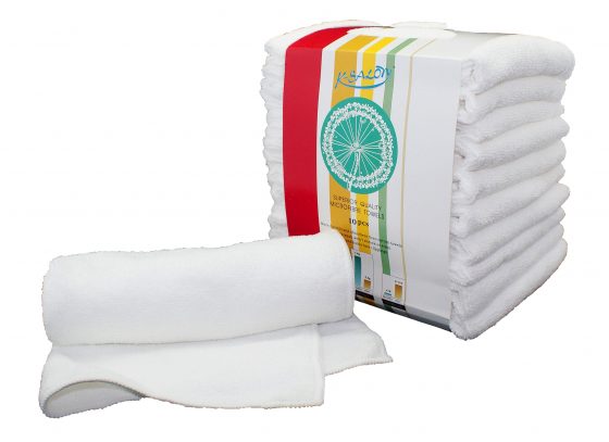 Towels Deluxe Microfiber White or Black - 10/Pack
