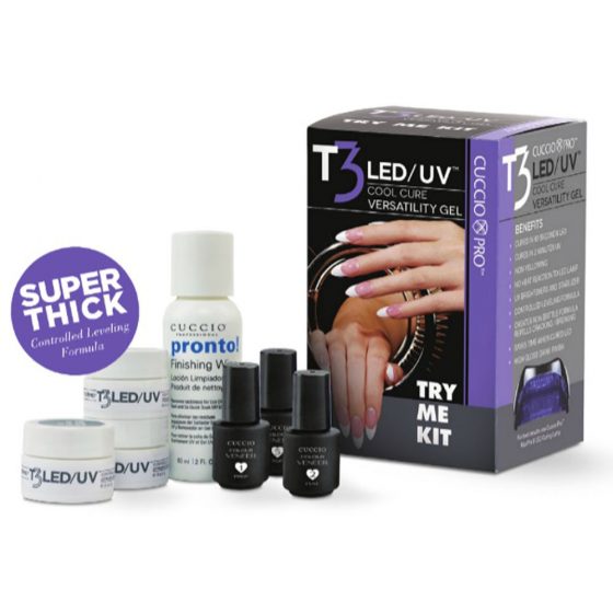 CUCCIO PRO T3 LED/UV Versatility Gel  - Controlled Levelling Gel TRY ME KIT