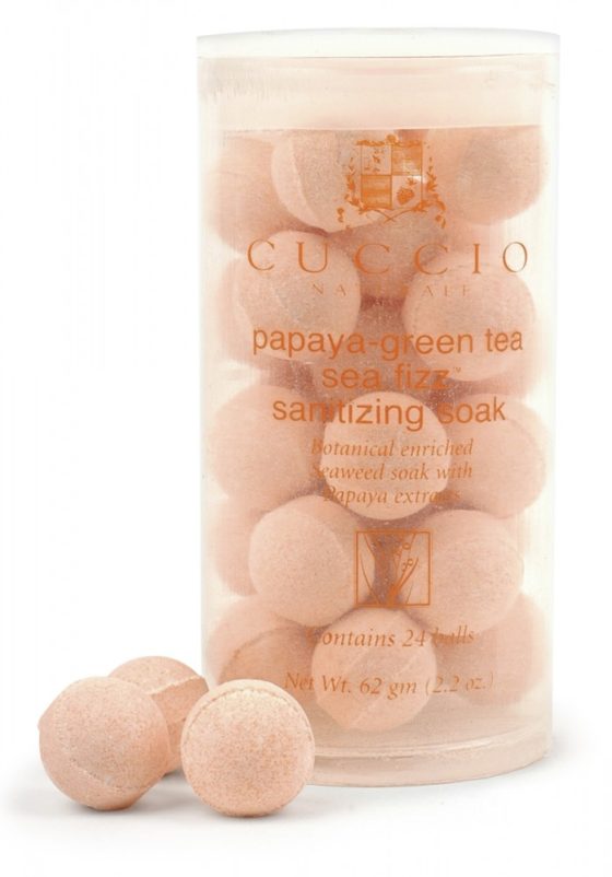 Cuccio Manicure Papaya & Green Tea Sea Fizz Soak Balls, 24ct
