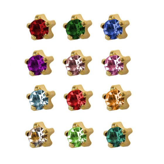 Studex Birthstars Stud Earrings in Tiffany Setting - pkg of 12