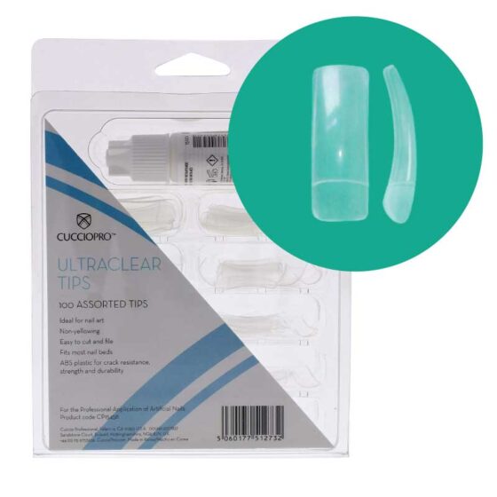 CUCCIO Ultra Clear Nail Tips -  Assorted Pack