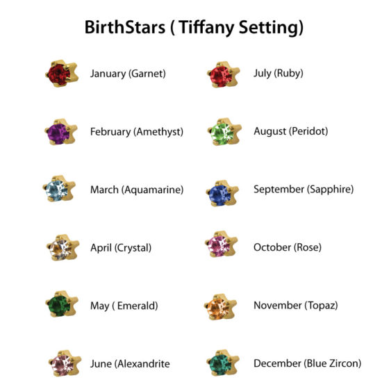 Studex Birthstar Set Tiffany Settings  (1 pair of each month)