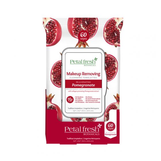 PETAL FRESH Botanicals Makeup Removing Cleansing Towelette Anti-Aging Pomegranate