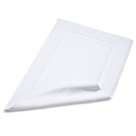 Bath Mat Terry Cotton White/with Cross Border 20" x 34" 10LBS