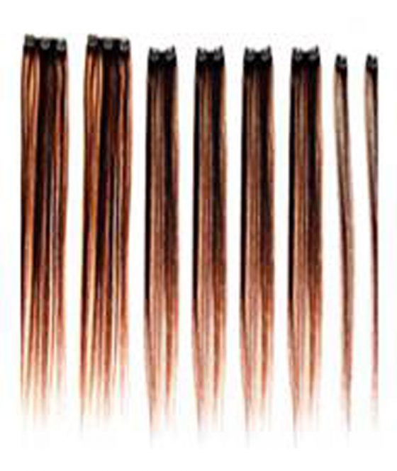 PERFECT PIECES 18" Straight Synthetic Hair Clip-On Extensions - Au Natural 27/30