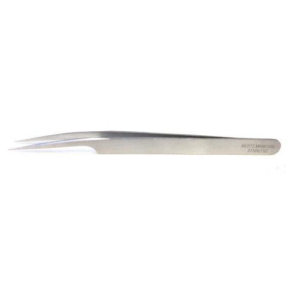 MERTZ Minq Tweezers, Straight Long Tip 5.5 S/Steel