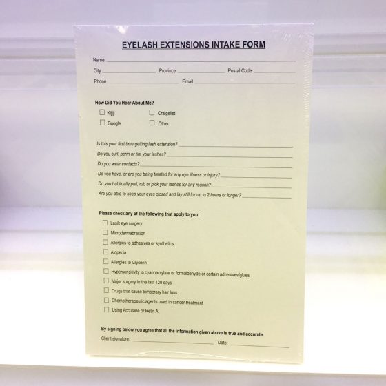 Eyelash Extensions Client Consultation Cards