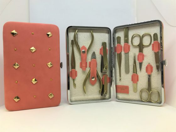 Mertz Implement Kit Gold - 11 PCs in Pink Studded Case