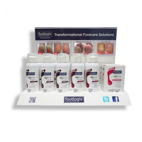 Footlogix Professional Anti Microbal Counter Display with Reversible Header
