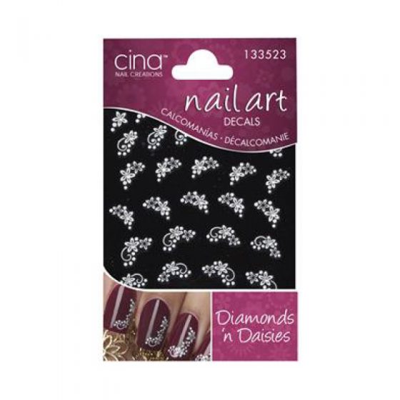 Cina Nail Art Decals - Diamonds'n Daisies  no.133523