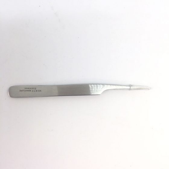 MERTZ Minq Tweezers, Straight Curved Med. Tip 4.5 Stainless Steel