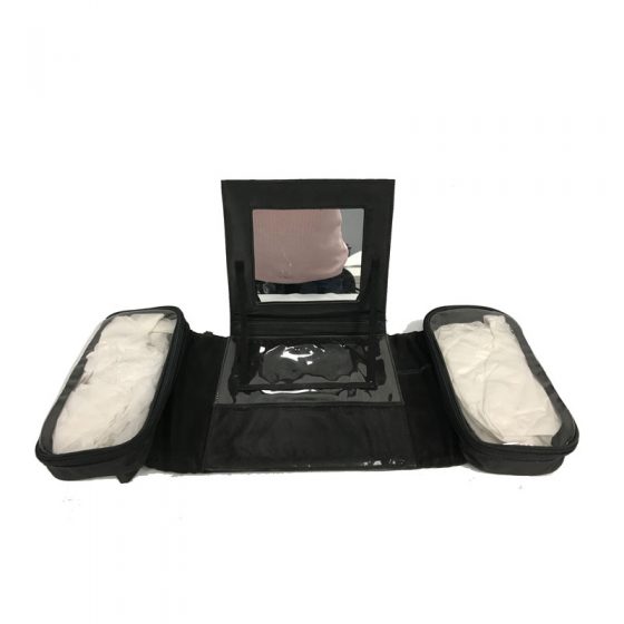 Studio Portable Travel Makeup Bag w/Mirror and 2 Side Storage