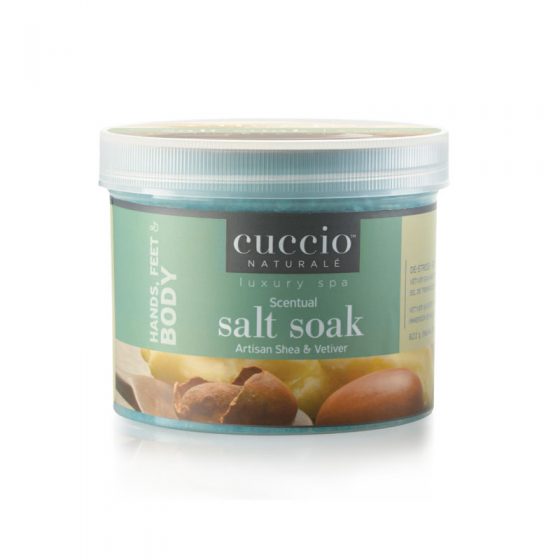Cuccio Scentual Salt Soak - Artisan Shea & Vetiver, 29oz
