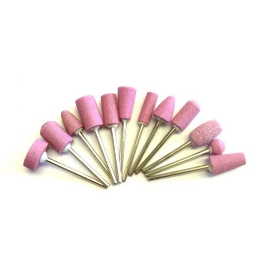 Abrasive Stones Pink Set of 12 pcs