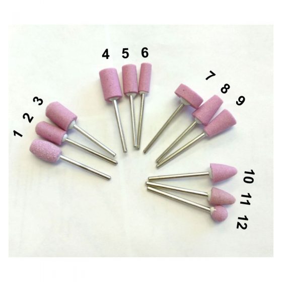 Abrasive Stones Pink Set of 12 pcs