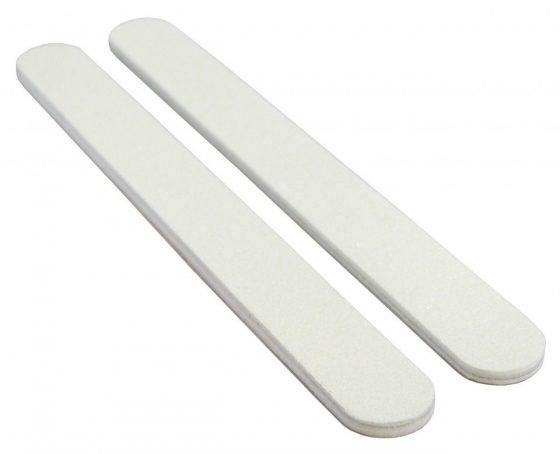 WHITE CUSHION NAIL FILES - (7") - GRIT 100/180 - Single or 50 PACK, Made in USA
