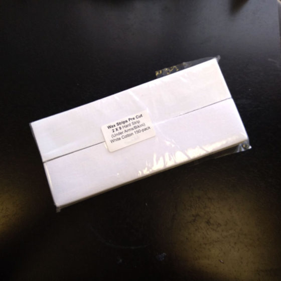 Pre-Cut Hard Cotton Bleached 2"x9" 150 strips, ( Under Arms / Bikini)