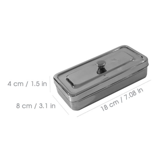 Stainles Steel Instrument Sterilization Case  18 cm x 8 cm x 4 cm