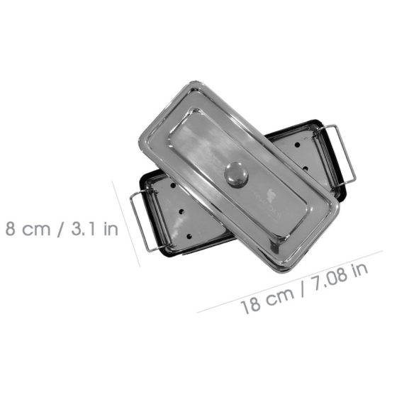 Stainles Steel Instrument Sterilization Case  18 cm x 8 cm x 4 cm