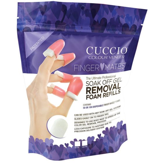 Cuccio Finger Mates Soak Off Gel Removal System - x10 Caps & x20 Disposable Foams (6965LED)