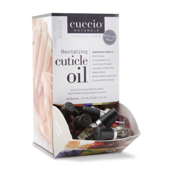 Cuccio Nail Solutions -Mini Cuticle Cuticle Oil Dispenser -Retail Display ( 40 counts)