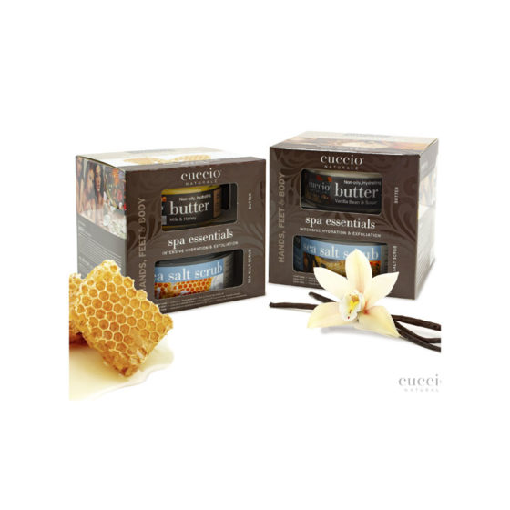 Cuccio Spa Essentials Kits – 19oz Sea Salt Scrub & 8oz Butter Blend