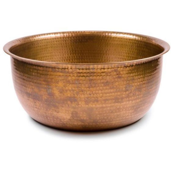 Pedicure Bowl Round Copper Hammered  3 Colors