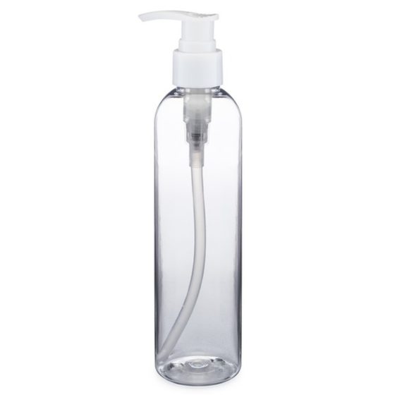Empty Bottle 8oz (250ml) with Pump ( Slim) - Clear Bottle
