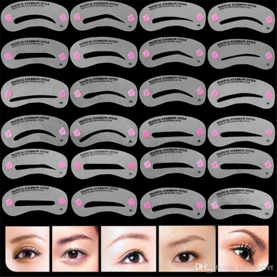 Magical Eyebrow Style, 24 Shapes Eyebrow Shaping Tools kit and Drawing Guide