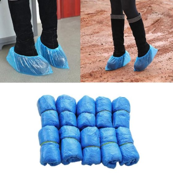 Shoe Cover Disposable Plastic Anti Slip Shoe Covers, Pkg of 50 pairs