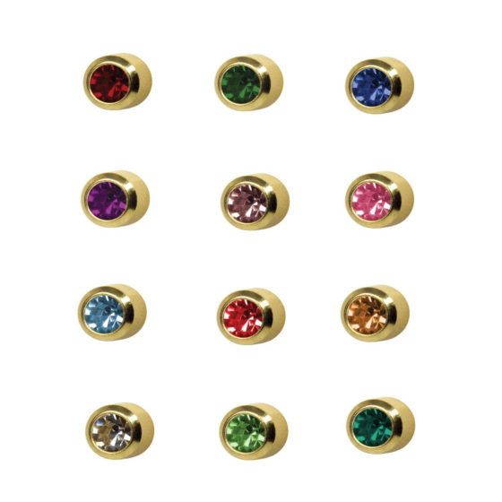 Studex Birthstone Stud Earrings in Bezel Setting - pkg of 12