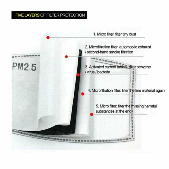 Replacement Mask Filters PM 2.5 - Pkg of 10