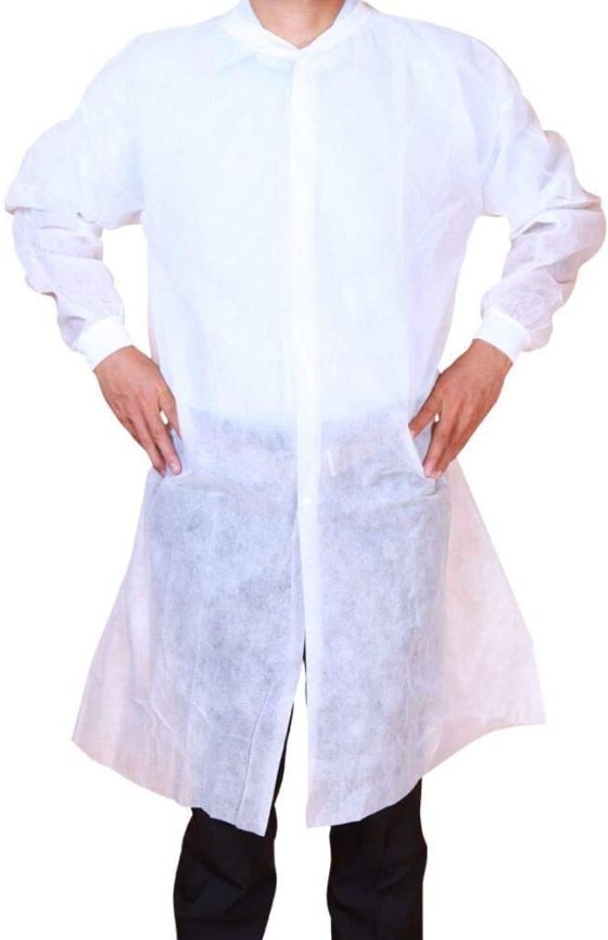 Non-Woven Disposable Lab Coat ,10 pc