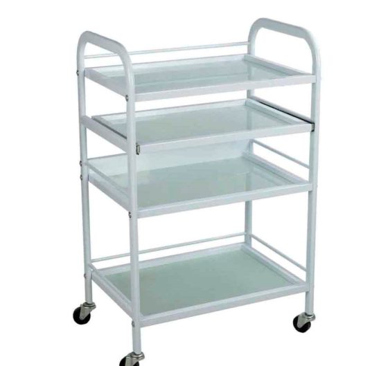 FE-T018 Beauty Trolley with Glass Shelves and Pull Out