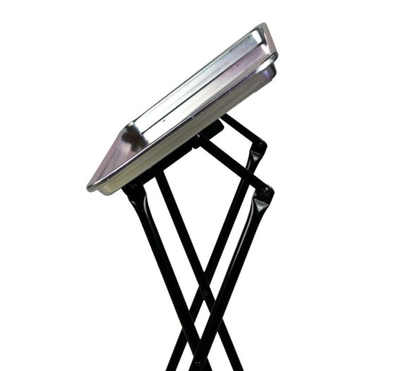 Aluminum Multipurpose Mobile Tray on Wheels with Fold Up T-033