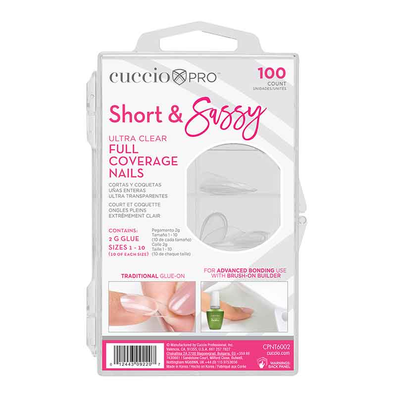 CUCCIO PRO Ultra Clear Full Coverage Nail Tips - Short & Sassy