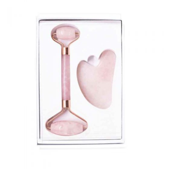 Rose Quartz Facial Roller and Gua Sha Kit