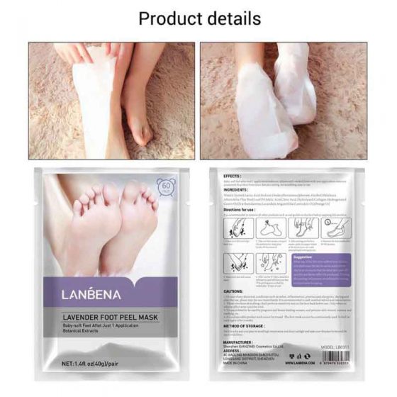 Lanbena Lavender Foot Peel Masks ( Baby Soft Feet)