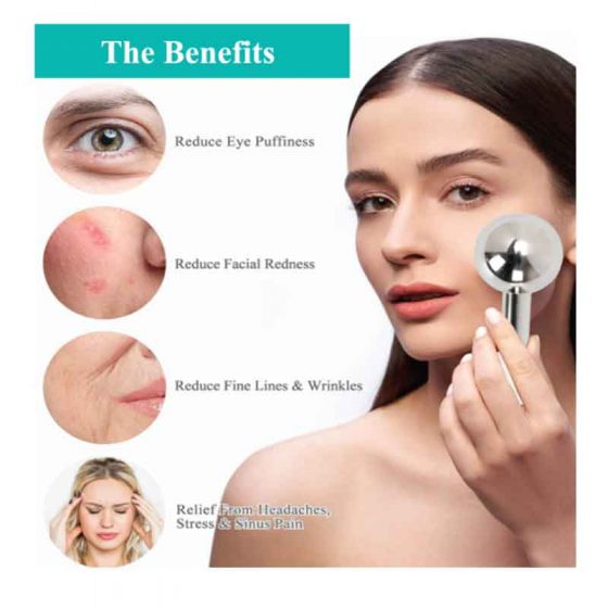 Stainless Steel Facial Ice Globes (Silver or Gold)