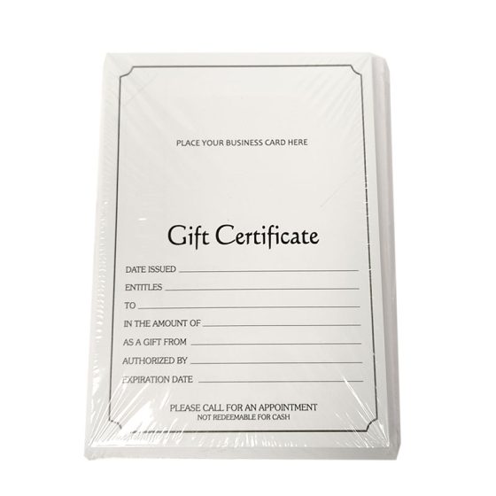 Gift Certificate Cards with Envelopes