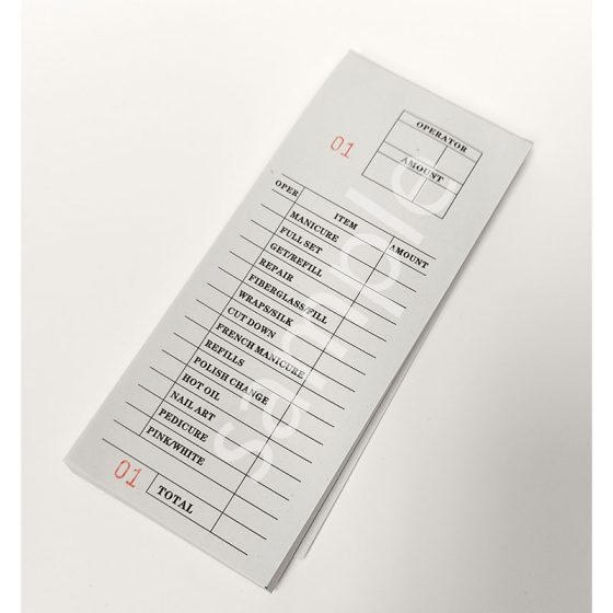 Nail Service Check Pad - 100 sheets