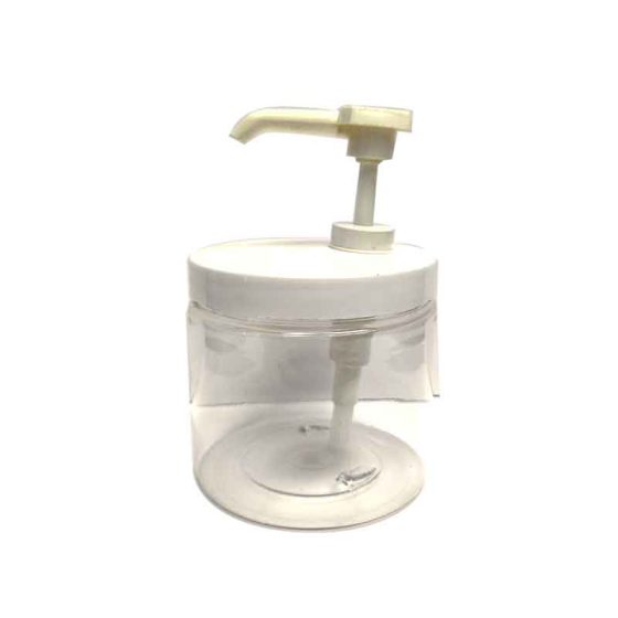 Cream Jar (500ml) with White Lid and Pump