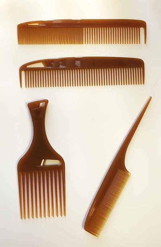 8 Hair Comb Set with Black Vinyl Case